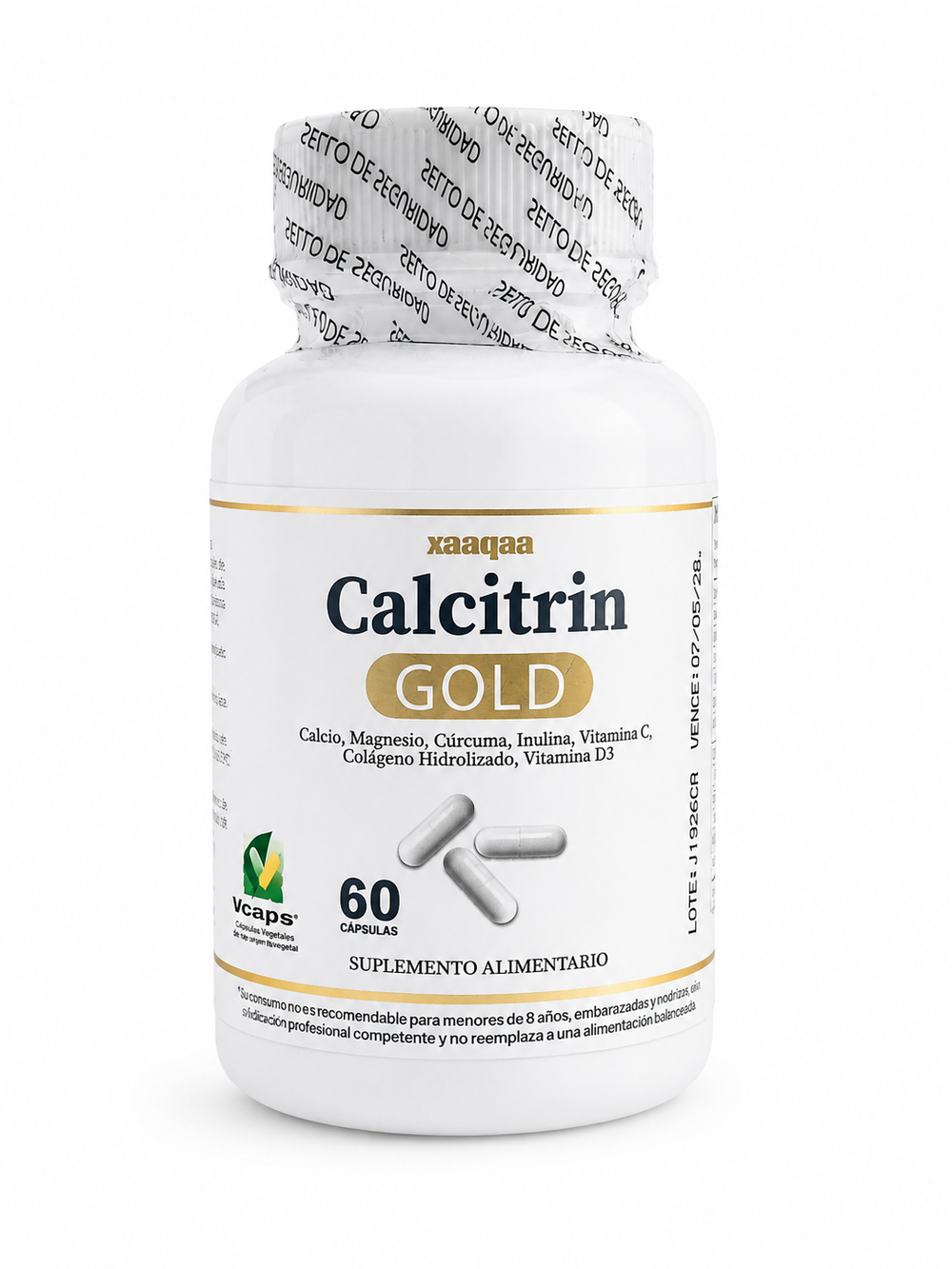 Calcitrin Gold – Calcio, Magnesio, Colágeno y Vitamina D3 (60 cápsulas)